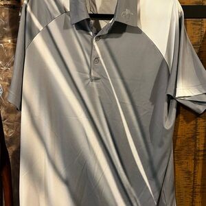 Men’s Slazenger Grey and White Two-Tone Polo